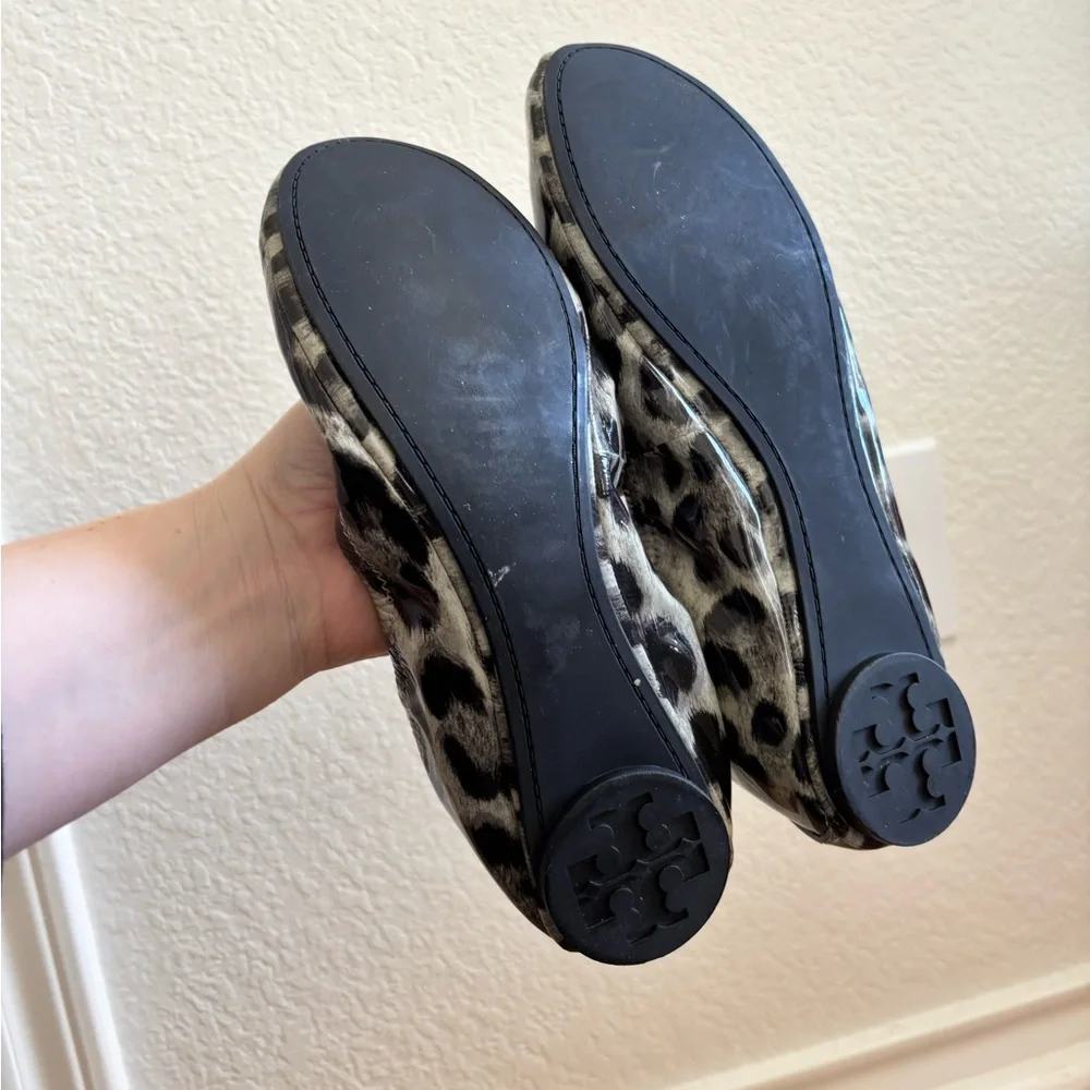 Tory Burch Eddie Leopard Patent Flats in Snow Multi - Picture 3 of 5